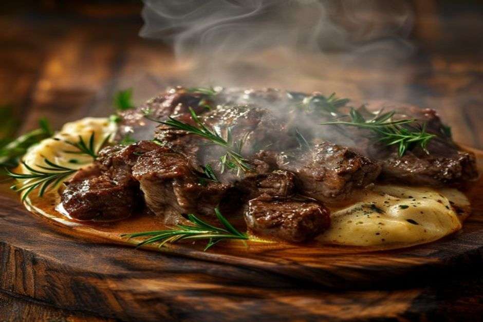 Brasato avec la polenta